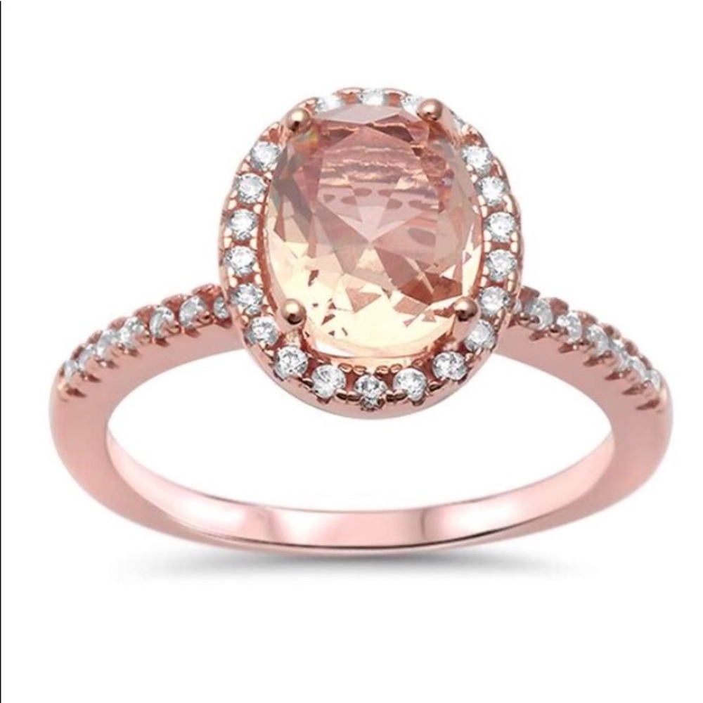 sterling sliver 925 oval solitaire ring - Picture 3 of 8